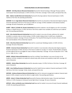 Scholarship Master List with Award Guidelines