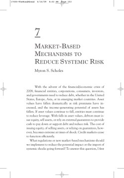 MARKET-BASED MECHANISMS TO REDUCE SYSTEMIC RISK