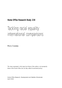Tackling racial equality: international comparisons