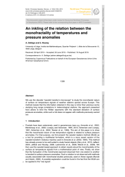 An inkling of the relation between the monofractality of temperatures