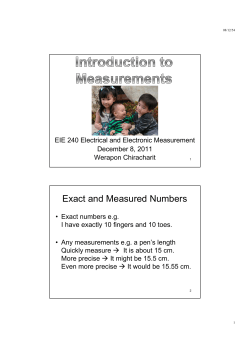 Exact and Measured Numbers