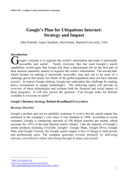 Google`s Plan for Ubiquitous Internet: Strategy