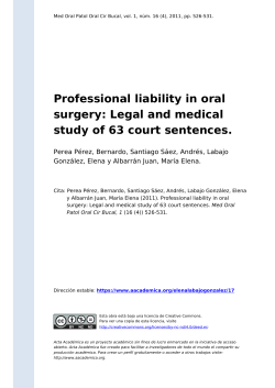 Professional liability in oral surgery: Legal and