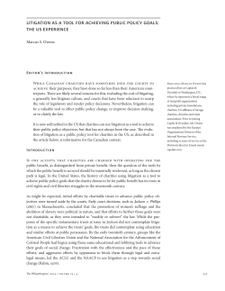 litigation as a tool for achieving public policy goals