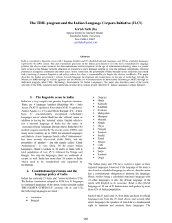 The TDIL program and the Indian Language