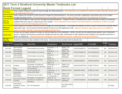 Book Format Legend 2017 Term 2 Stratford University Master