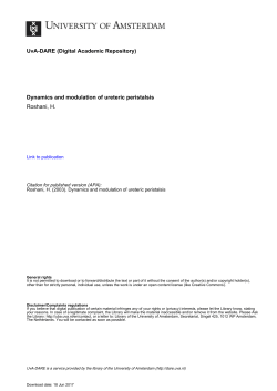 Dynamics and modulation of ureteric peristalsis - UvA-DARE