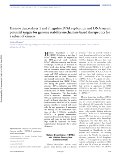 Histone deacetylases 1 and 2 regulate DNA replication and DNA
