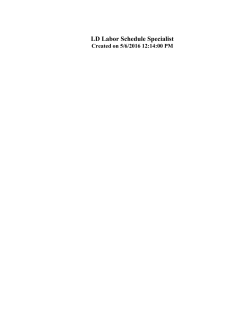 LD Labor Schedule Specialist