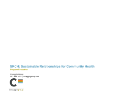 SRCH: Sustainable Relationships for Community Health