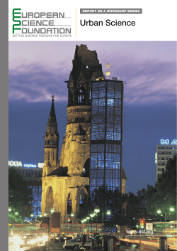 Urban Science - European Science Foundation