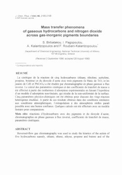 Mass transfer phenomena of gaseous hydrocarbons and nitrogen