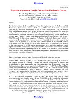 Evaluation of Assessment Tools for Outcome Based Engineering