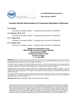 Terminal Velocity Determination for Component Separation of