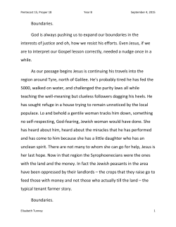 Pentecost 15, Proper 18, September 4, 2015