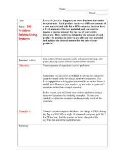 Problem Solving Using Systems