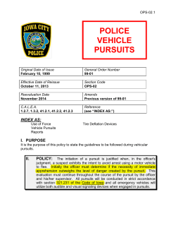 police vehicle pursuits - University Heights, Iowa
