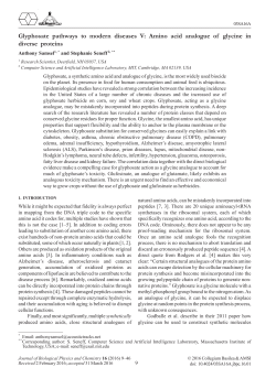 Glyphosate pathways to modern diseases V: Amino acid analogue