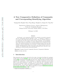 A New Comparative Definition of Community and Corresponding