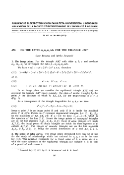 ABC* Gene Bottema and Mirko Jovanovic 1. The image plane. For