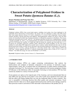 Characterization of Polyphenol Oxidase in Sweet Potato (Ipomoea