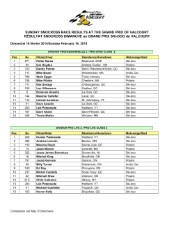 2014-3 GP Valcourt Snocross Résultats dimanche/Sunday