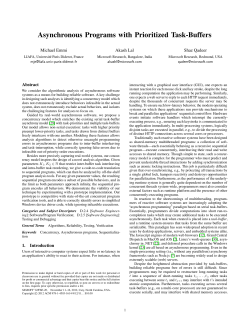 Asynchronous programs with prioritized task-buffers