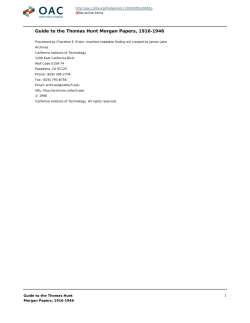 Thomas Hunt Morgan Papers