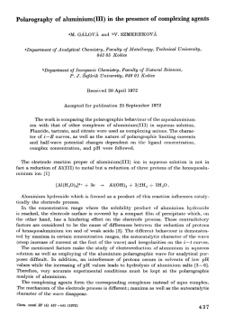 Polarography of aluminium (III) in the presence of complexing agents