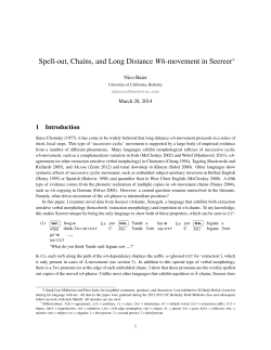 Spell-out, Chains, and Long Distance Wh