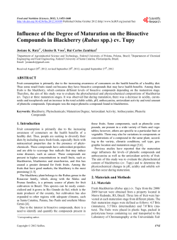 Influence of the Degree of Maturation on the Bioactive Compounds