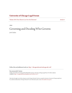 Governing and Deciding Who Governs