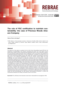 The role of FSC certification to maintain sus