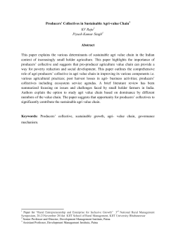 Producers` Collectives in Sustainable Agri