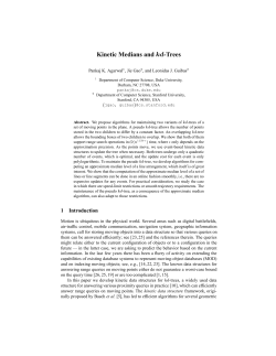 Kinetic Medians and -Trees