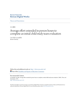Average effort extended in person hours to complete an initial child