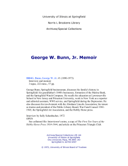 George W. Bunn, Jr. Memoir
