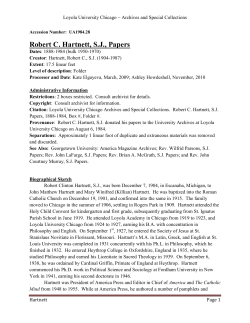 Robert C. Hartnett, S.J. - Loyola University Chicago