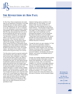The Revolution by Ron Paul - The Institute For Principle Studies