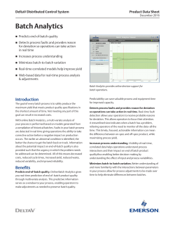 DeltaV Batch Analytics