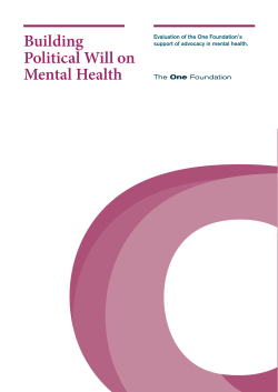 Building Political Will on Mental Health