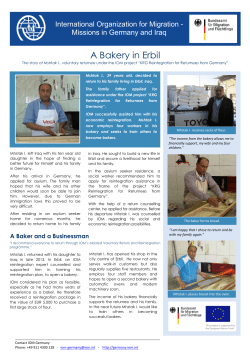 A Bakery in Erbil - International Organization for Migration
