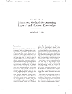 Laboratory Methods for Assessing Experts` and Novices` Knowledge
