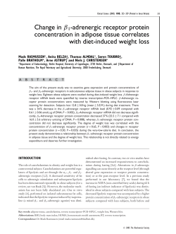 Change in β1-adrenergic receptor protein