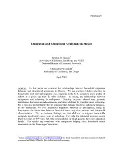 Emigration and Educational Attainment in Mexico
