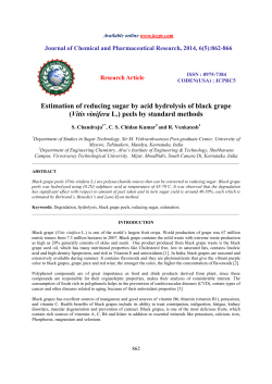 Estimation of reducing sugar by acid hydrolysis of black grape (Vitis