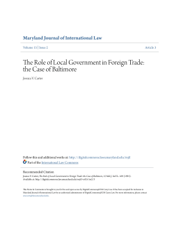 The Role of Local Government in Foreign Trade