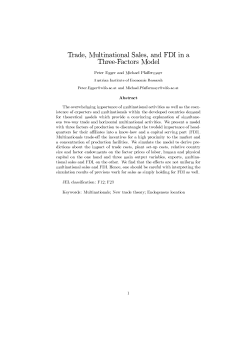 Trade, Multinational Sales, and FDI in a Three