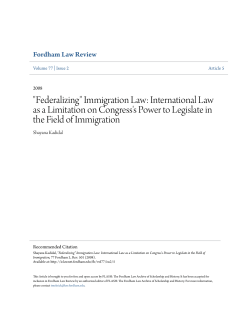 "Federalizing" Immigration Law - FLASH: The Fordham Law Archive
