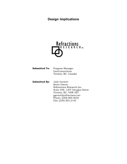 Design Implications - Refractions Research